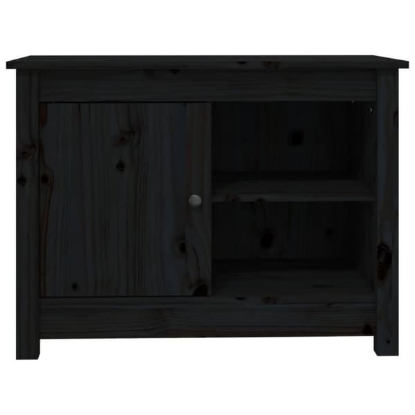 vidaXL tv-bord 70x36,5x52 cm massivt fyrretræ sort