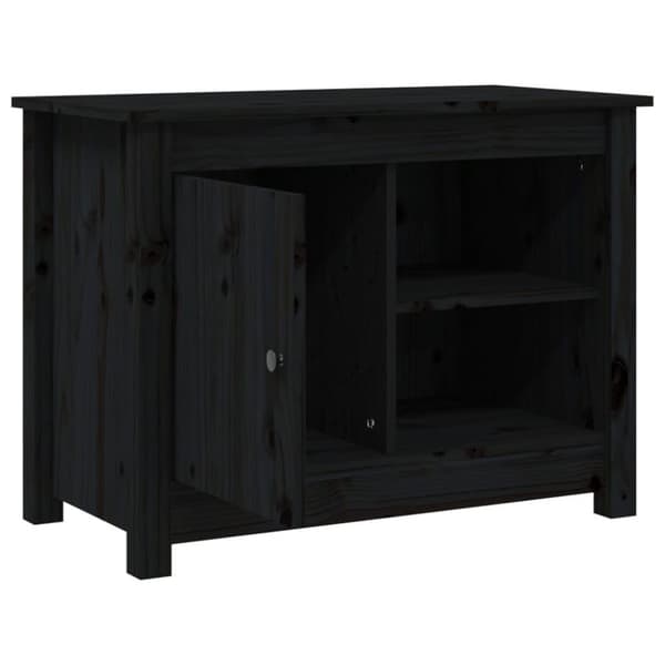 vidaXL tv-bord 70x36,5x52 cm massivt fyrretræ sort