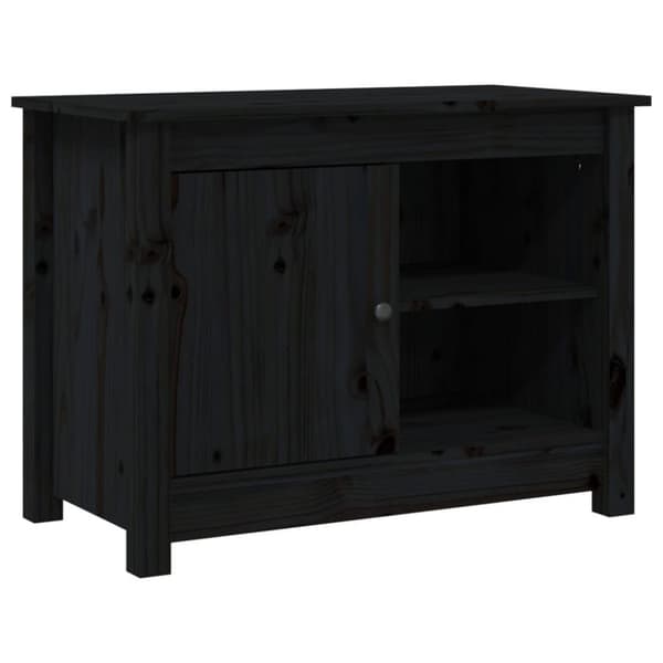 vidaXL tv-bord 70x36,5x52 cm massivt fyrretræ sort