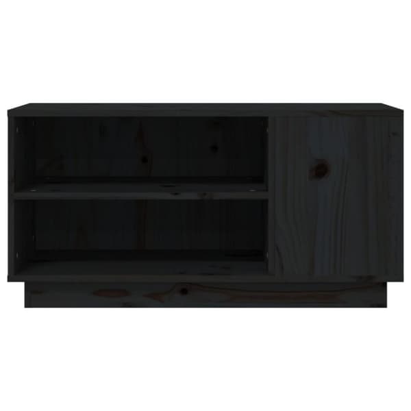vidaXL tv-bord 80x35x40,5 cm massivt fyrretræ sort