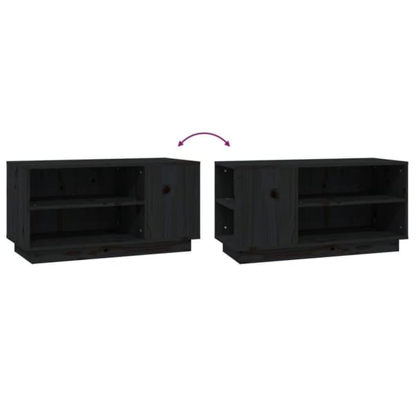vidaXL tv-bord 80x35x40,5 cm massivt fyrretræ sort