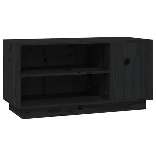 vidaXL tv-bord 80x35x40,5 cm massivt fyrretræ sort