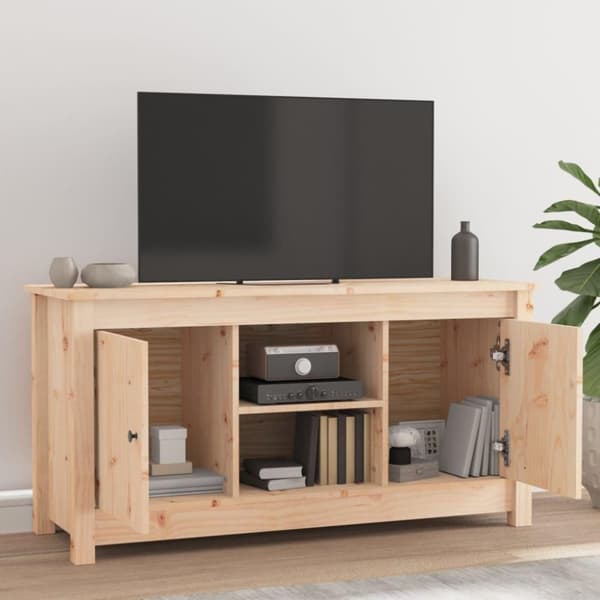 vidaXL tv-bord 103x36,5x52 cm massivt fyrretræ