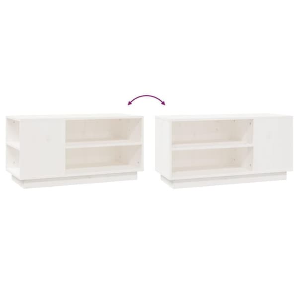 vidaXL TV-benk hvit 80x35x40,5 cm heltre furu