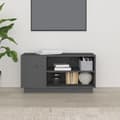 Miniatyrbilde 3 av 9: vidaXL TV-benk grå 80x35x40,5 cm heltre furu