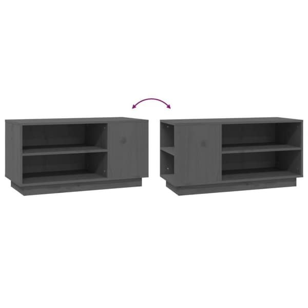 vidaXL TV-benk grå 80x35x40,5 cm heltre furu