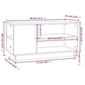 Miniatyrbilde 9 av 9: vidaXL TV-benk grå 80x35x40,5 cm heltre furu