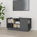 Miniatyrbilde 2 av 9: vidaXL TV-benk grå 80x35x40,5 cm heltre furu