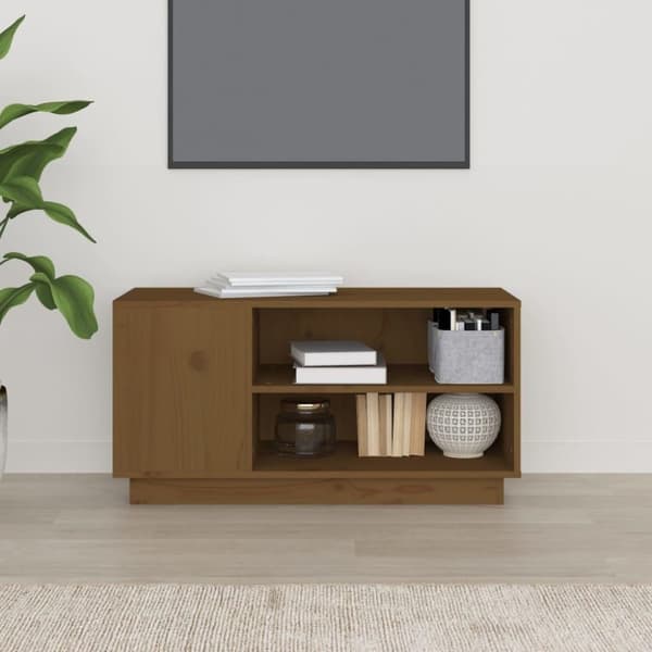 vidaXL TV-benk honningbrun 80x35x40,5 cm heltre furu