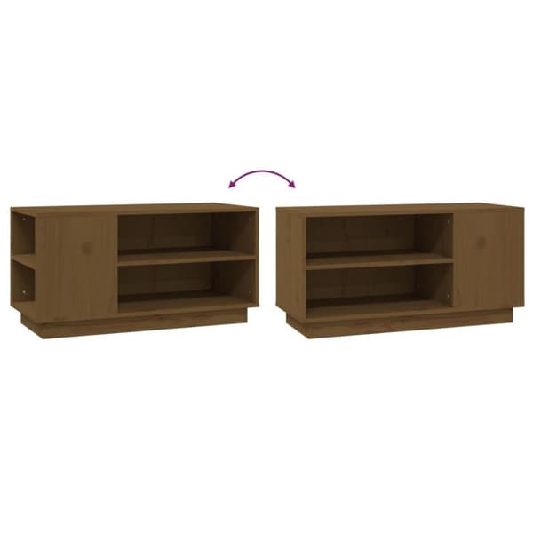 vidaXL TV-benk honningbrun 80x35x40,5 cm heltre furu