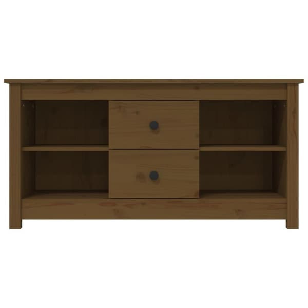 vidaXL Tv-bänk honungsbrun 103x36,5x52 cm massiv furu