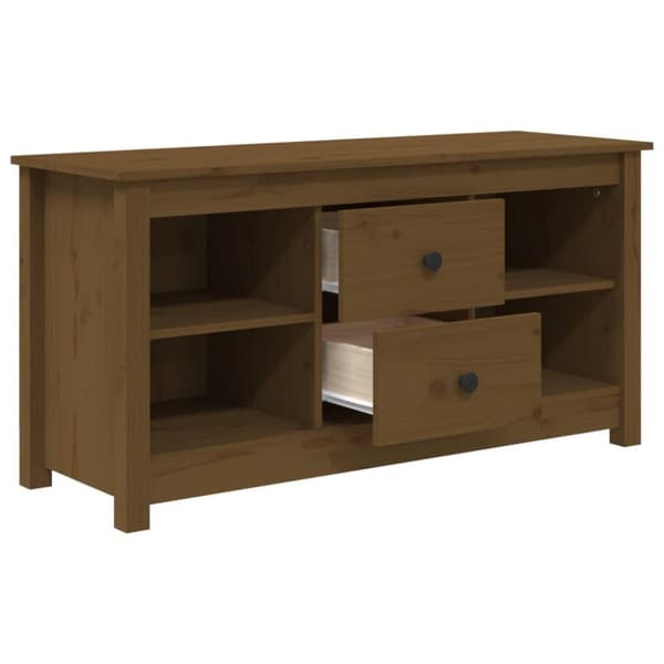 vidaXL Tv-bänk honungsbrun 103x36,5x52 cm massiv furu