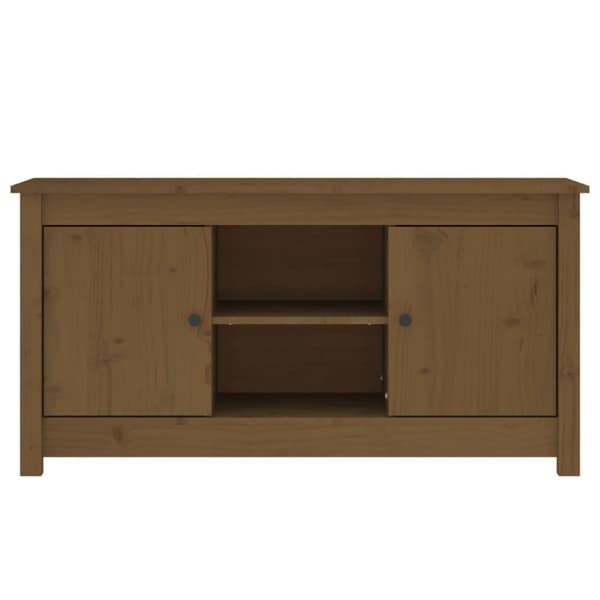 vidaXL TV-benk honningbrun 103x36,5x52 cm heltre furu