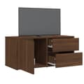 Miniatyrbilde 5 av 11: vidaXL TV-benk brun eik 80x34x36 cm konstruert tre