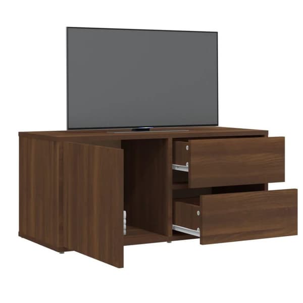 vidaXL TV-benk brun eik 80x34x36 cm konstruert tre