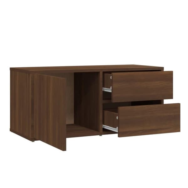 vidaXL TV-benk brun eik 80x34x36 cm konstruert tre