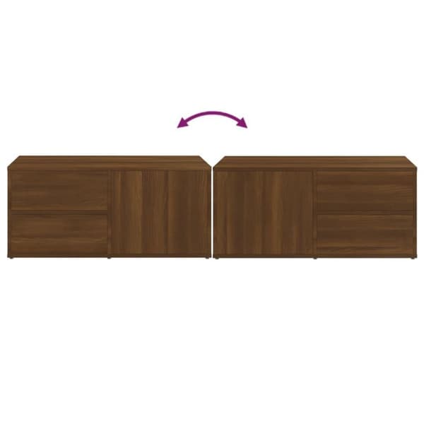 vidaXL TV-benk brun eik 80x34x36 cm konstruert tre