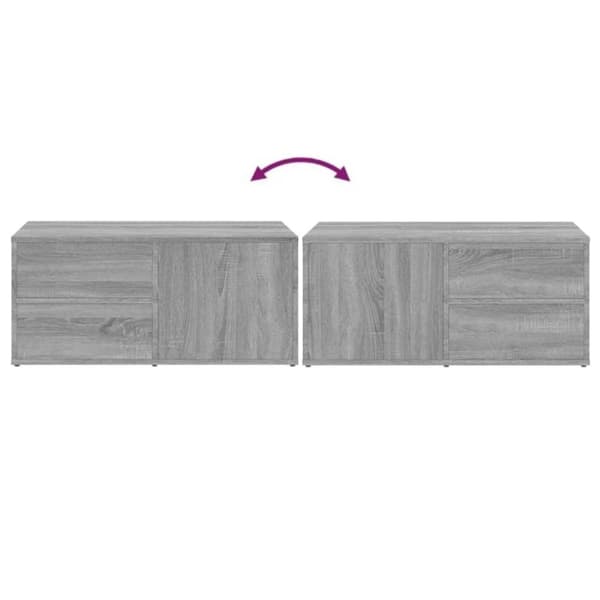vidaXL tv-bord 80x34x36 cm konstrueret træ grå sonoma-eg