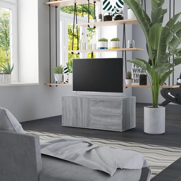 vidaXL tv-bord 80x34x36 cm konstrueret træ grå sonoma-eg