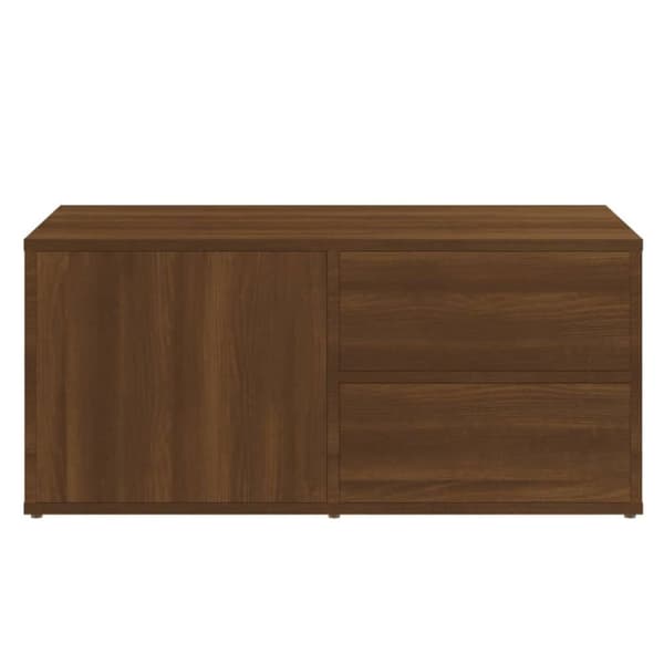 vidaXL tv-bord 80x34x36 cm konstrueret træ brun egetræsfarve