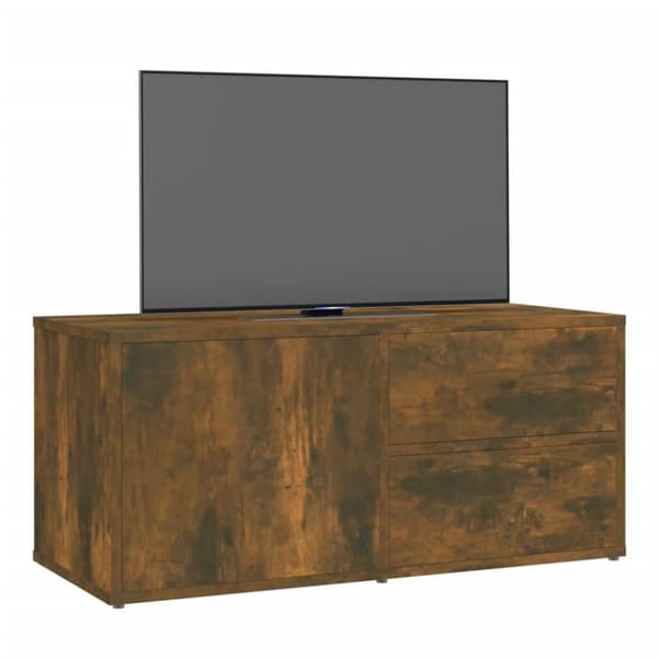 vidaXL tv-bord 80x34x36 cm konstrueret træ røget egetræsfarve
