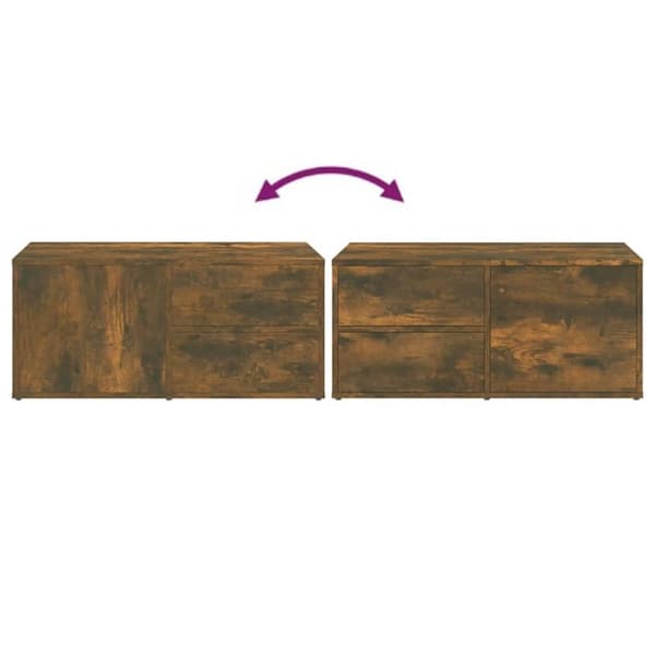 vidaXL tv-bord 80x34x36 cm konstrueret træ røget egetræsfarve