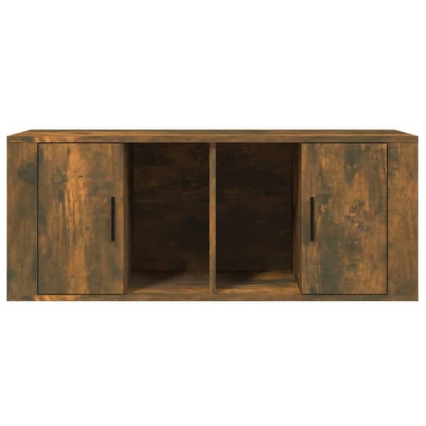 vidaXL Tv-bänk rökfärgad ek 100x35x40 cm konstruerat trä