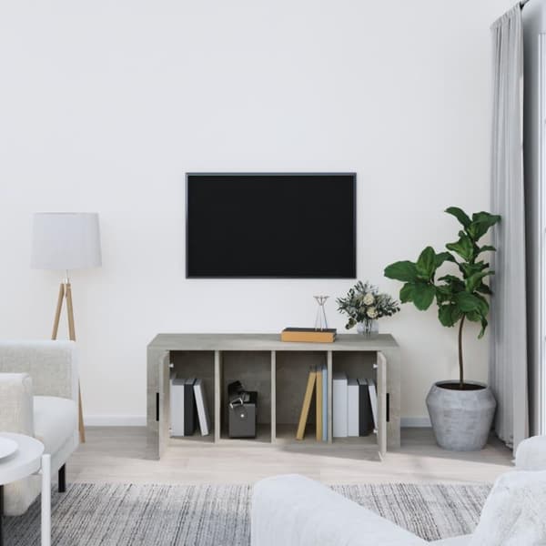 vidaXL TV-benk betonggrå 100x35x40 cm konstruert tre