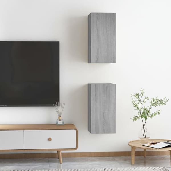 vidaXL TV-tasot 2 kpl harmaa Sonoma 30,5x30x60 cm lastulevy