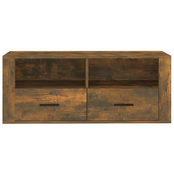vidaXL Tv-bänk rökfärgad ek 100x35x40 cm konstruerat trä