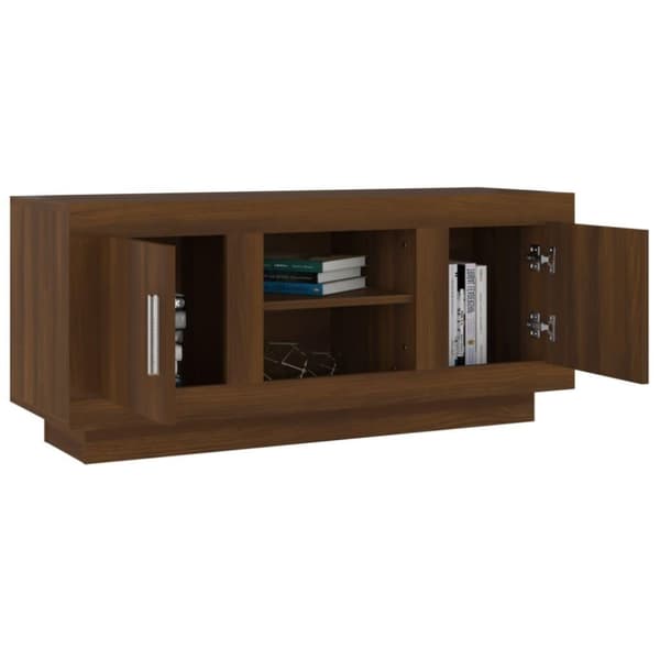 vidaXL tv-bord 102x35x45 cm konstrueret træ brun egetræsfarve