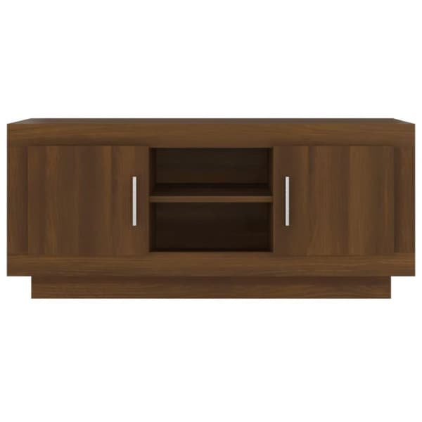vidaXL tv-bord 102x35x45 cm konstrueret træ brun egetræsfarve