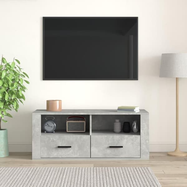 vidaXL tv-bord 100x35x40 cm konstrueret træ betongrå