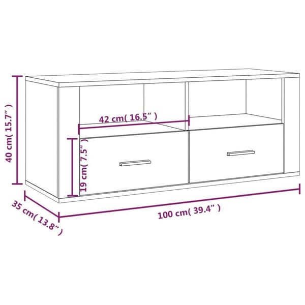 vidaXL tv-bord 100x35x40 cm konstrueret træ betongrå