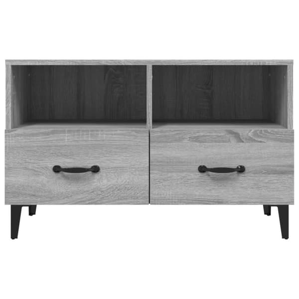 vidaXL Tv-bänk grå sonoma 80x36x50 cm konstruerat trä