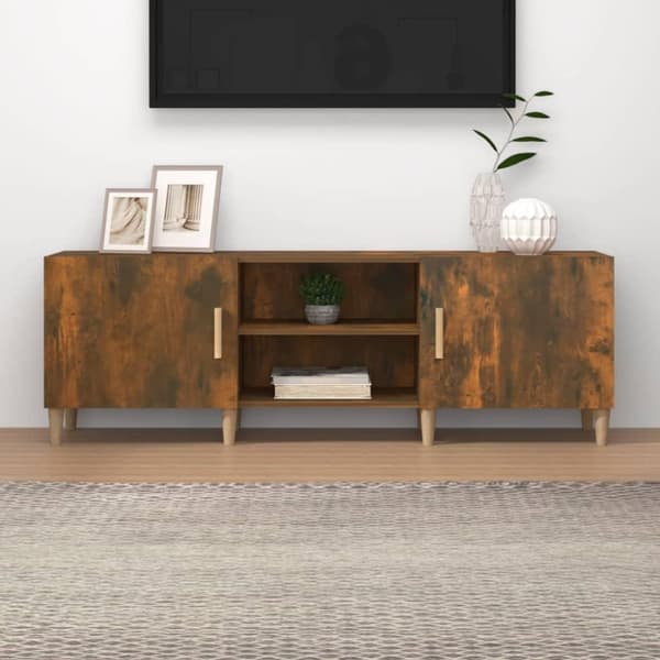 vidaXL TV-benk røkt eik 150x30x50 cm konstruert tre