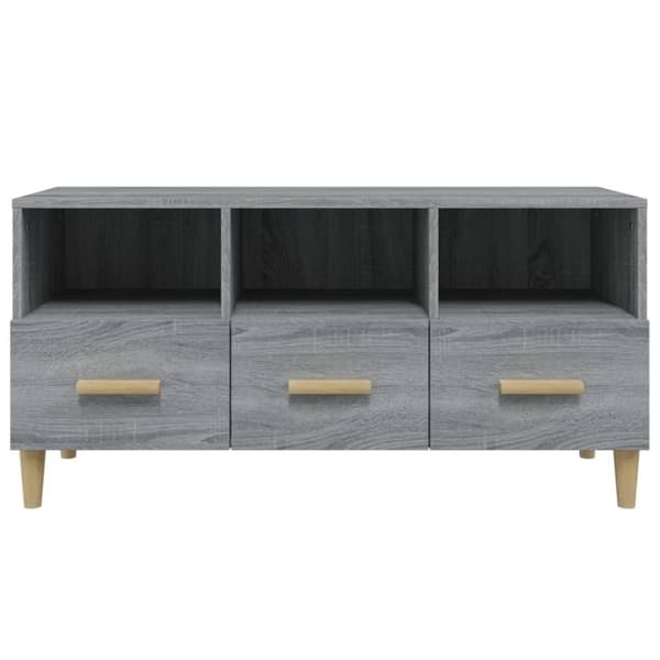 vidaXL tv-bord 102x36x50 cm konstrueret træ grå sonoma-eg