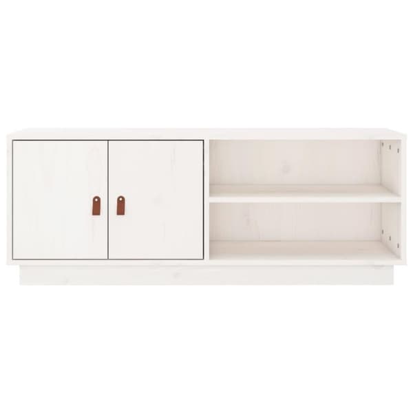 vidaXL tv-bord 105x34x40 cm massivt fyrretræ hvid