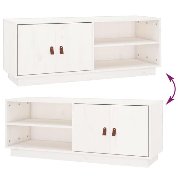vidaXL tv-bord 105x34x40 cm massivt fyrretræ hvid