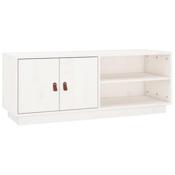 vidaXL tv-bord 105x34x40 cm massivt fyrretræ hvid
