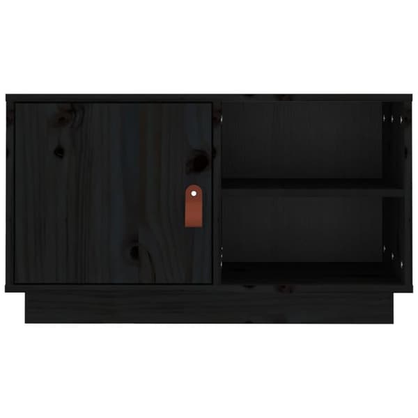 vidaXL TV-benk svart 70x34x40 cm heltre furu