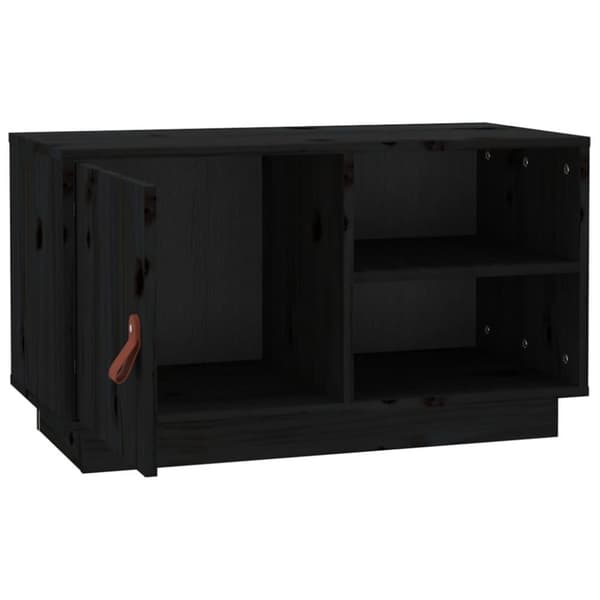 vidaXL TV-benk svart 70x34x40 cm heltre furu