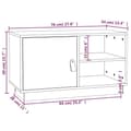 Miniatyrbilde 10 av 10: vidaXL TV-benk svart 70x34x40 cm heltre furu