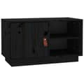 Miniatyrbilde 1 av 10: vidaXL TV-benk svart 70x34x40 cm heltre furu