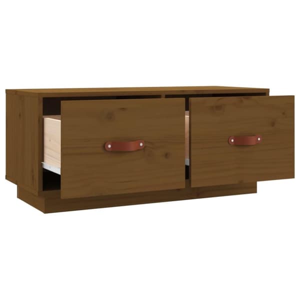 vidaXL TV-benk honningbrun 80x34x35 cm heltre furu