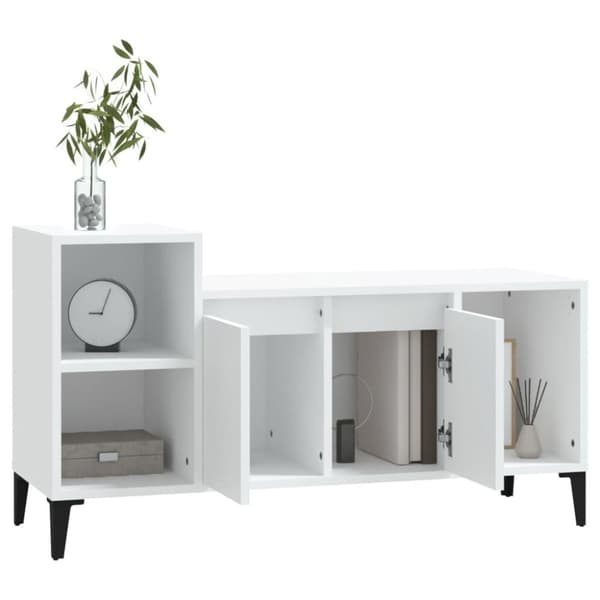 vidaXL Tv-bänk vit 100x35x55 cm konstruerat trä