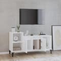 Miniatyrbild 3 av 11: vidaXL Tv-bänk vit högglans 100x35x55 cm konstruerat trä