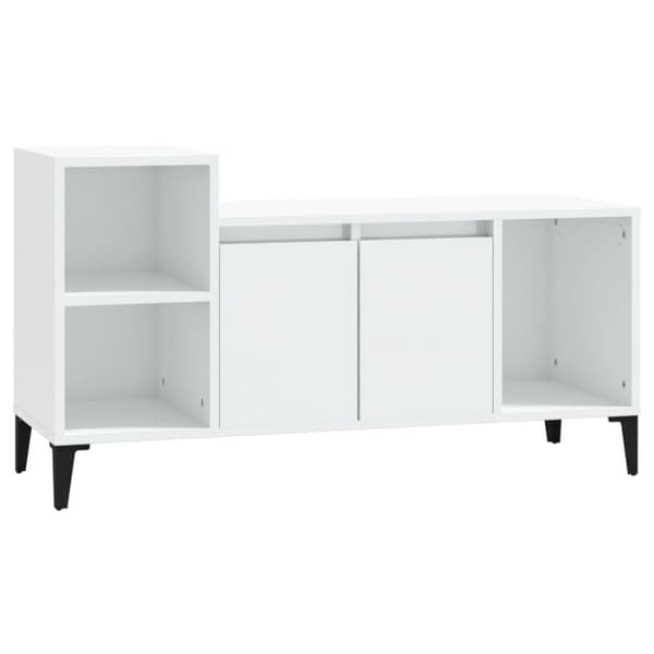 vidaXL TV-benk høyglans hvit 100x35x55 cm konstruert tre