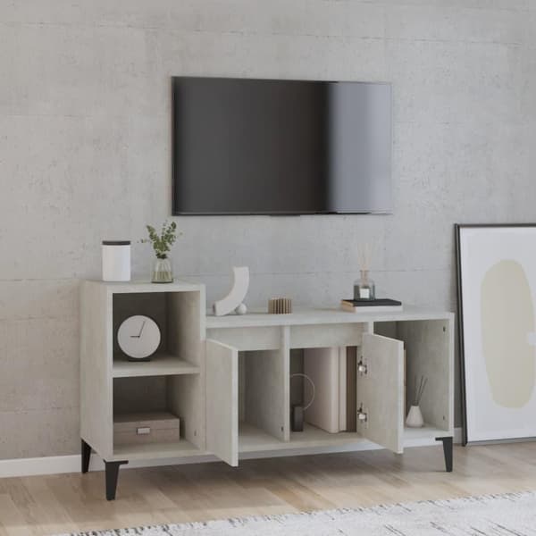 vidaXL TV-benk betonggrå 100x35x55 cm konstruert tre