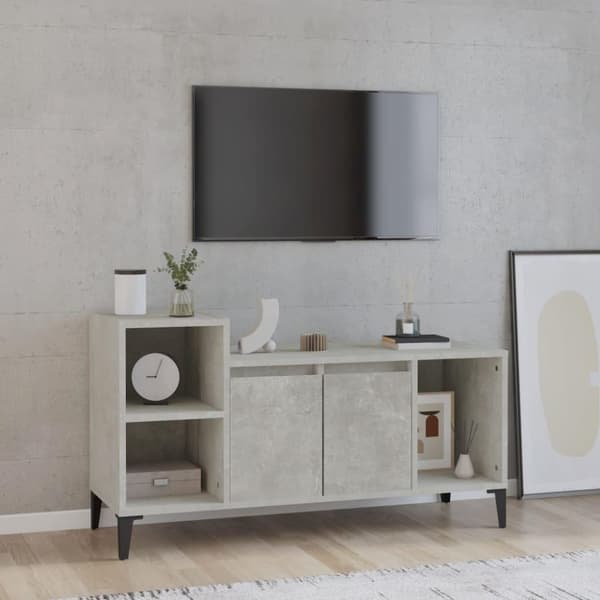 vidaXL TV-benk betonggrå 100x35x55 cm konstruert tre
